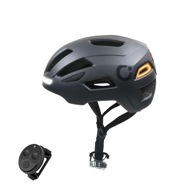 Cecotec Casco Urbano para Bicicleta y Patinete Ajustable BrainGuard Flash. Intermitentes y Luz Trasera Bluetooth, Luz Frontal, Ligero, Carga Mediante USB-C, Ventilación Optimizada, Gris, Tallas S-M / L-XL