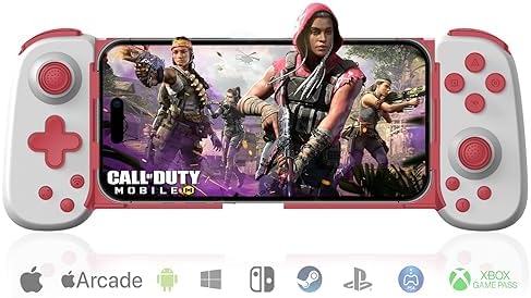 arVin Mobile Gaming Controller for Android/iPhone/iPad/Tablet/PC/Switch/PS3/PS4, Wireless Gamepad with Hall Effect Joystick/Turbo/6-axis Gyro/Vibration/Play Xbox Cloud Gaming/PS Remote Play/Steam Link