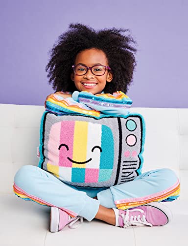 Iscream Old School Retro Television Shaped 17" X 14" Chenille Accent Pillow #TOP2