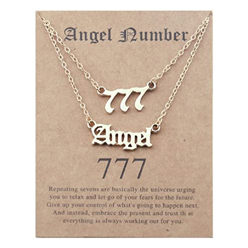 Oyrcvweuy Engelszahl Halskette 111 222 333 444 555 666 777 Numerologie Halskette für Mädchen Jungen Geschenkanhänger Schlüsselbein Schmuck Halsketten für Teenager Mädchen Cover