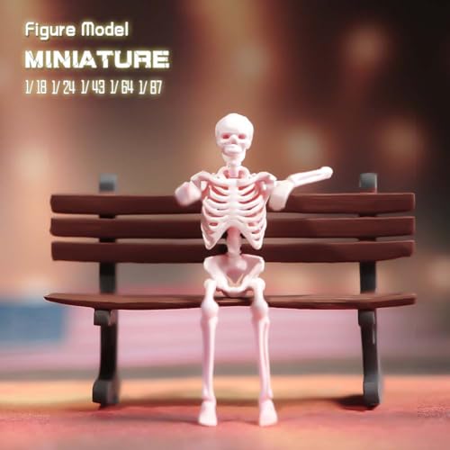 Figura esqueleto tocando guitarra 1/24 1/18 1/43 1/64 1/87 miniatura 4