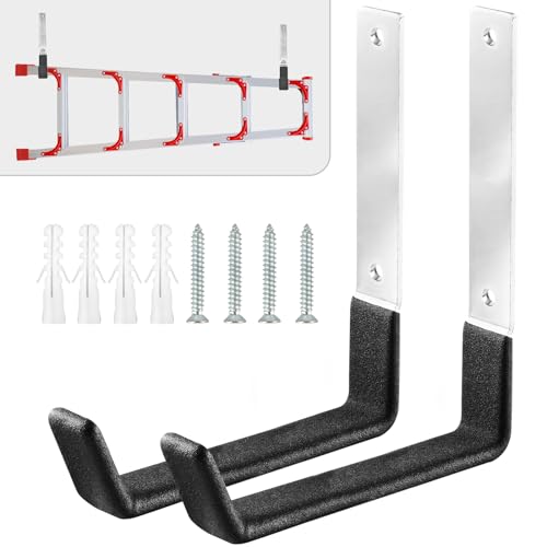 AccEncyc Heavy Duty Garage Hooks 2Pcs Stainless Steel Wall Mount Hooks 50lb Weight Capacity for Garden Hose Bike Ladder Tool Organizer