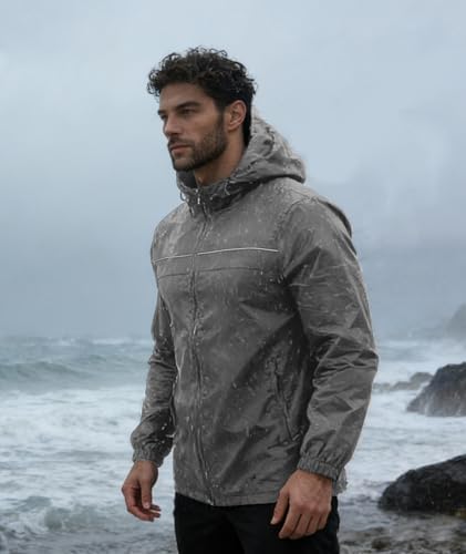 Image of SWISSWELL Mens Rain Jacket & Coats Packable Lightweight Waterproof Rain Shell Hooded for Golf Travel Hiking