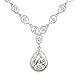 KARMO Teardrop Pendant Bridal Necklace Dangle Earring Jewelry Set Clear CZ Crystal Wedding¡­