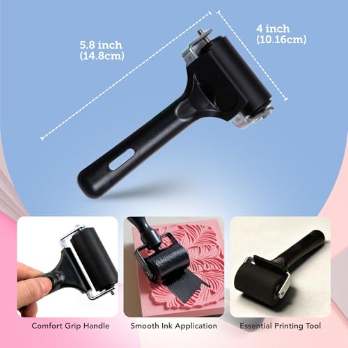Incraftables Linocut Block Printing Kit for Stamp Making - 5 Soft 4\"x6\" Rubber Blocks, 6 Carving Blades, & Brayer Roller -Linoleum Block Printing Stamp Kit for Beginners, Adults Crafts