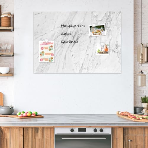 DOLLAR BOSS Magnetisches Whiteboard, 45 x 60cm Magnettafel für die Wand, Drucken Magnetpinnwand Memoboard mit 6 Magnete, 2 Stifte