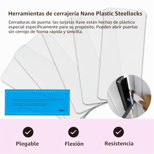 Miniatura 3 de Maneaz 5 Pcs 0,35 Mm Cerrajero Lockpicking Set Juego De Ganzuas Multipick Tarjetas De Apertura De Puerta Para Cada Puerta Herramienta Para Abrir Puertas Se Puede Cortar A La Forma Que Desees