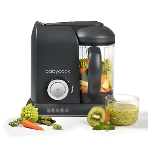 BÉABA Babycook Solo, Robot de cocina infantil 4 en 1, Tritura, cocina y cuece al vapor, Cocción rápida, Comida casera y deliciosa para bebés y niños, Comida variada para tu bebé, dark grey