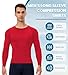 Men's Compression Shirt Long Sleeve Athletic Workout T-Shirts Top Active Sport Base Layer Undershirt Dry Fit Red