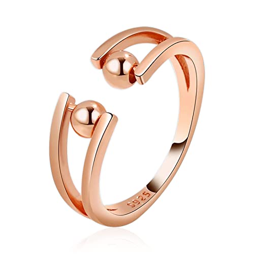 Para Hija: Aleja Tu Ansiedad Infinity Fidget Ring, A Mi Hija Fidget Ring, Anillo De Ansiedad De Plata Esterlina S925 Para Hija, Anillo Giratorio Ajustable Joyas Antiestrés Para Niñas (Rose Gold) Cover