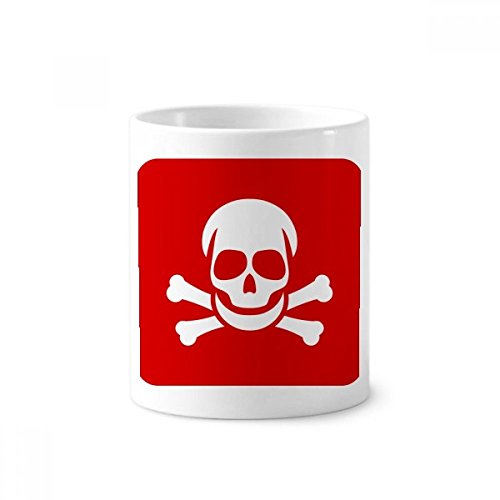 Coupe blanche en céramique 350ml Avertissement Empoisonnement Red Square