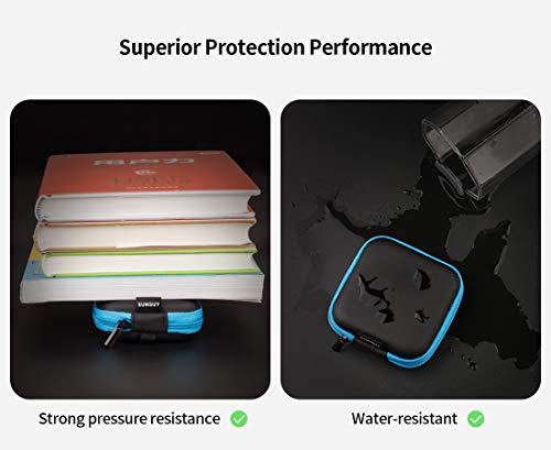 Image of Earbuds Case,SUNGUY [5-Pack] Portable Small Mini Hard EVA Carrying Case Storage Bag with Carabiner for Earphone,Earbuds,Bluetooth Headset,Wired Headset Mini Case and More