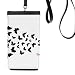 Butterflies with Dark Colour Phone Wallet Purse Hanging Mobile Pouch Black Pocket