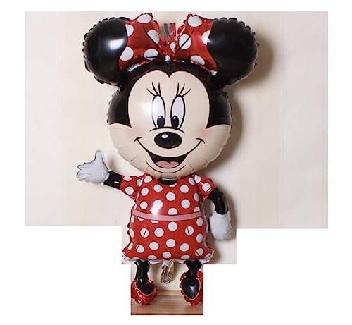Madeoko Ballons géants en aluminium Mickey Minnie Mouse pour fête d'anniversaire 110 cm (Minnie Mouse – Rouge Pukka Dot)