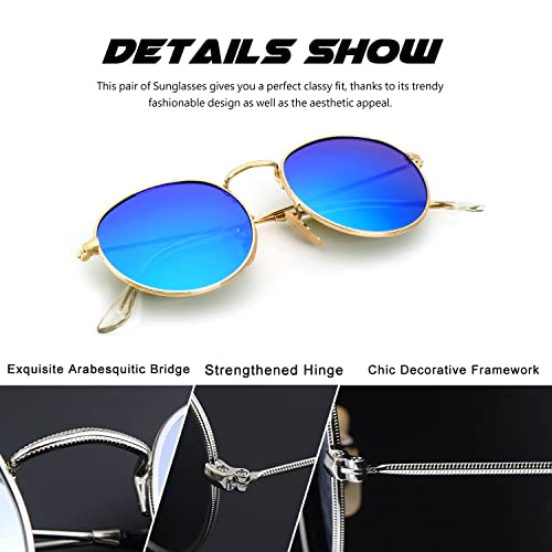 Image of CGID Retro Round Polarized Sunglasses Mens Womens Circle Metal Hippie Shades UV400 Protection E01