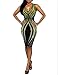 Ninimour Womens Sleeveless Stripe Print Slim Fit Package Hip Bodycon Dress
