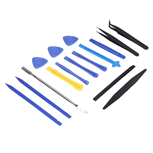 Electronics Repair Tools, 16 Pieces HighEfficiency Plastic Spudger Double Head with Tweezers for Cell Phones, Tablets, Laptops