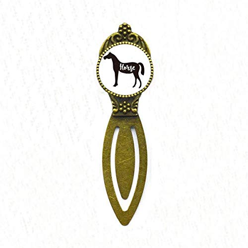 Marque-page rétro motif cheval noir et blanc pour liseur vintage