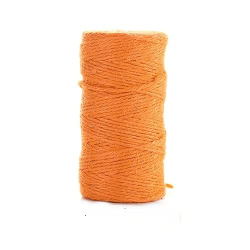 Micomon 300 Feet Natural Orange Jute Cord Twine Crafts Gift
