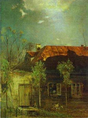 Peinture à l'huile Reproductions A Provincial Cottage Spring 1878 Savrasov 36x48 Pouces