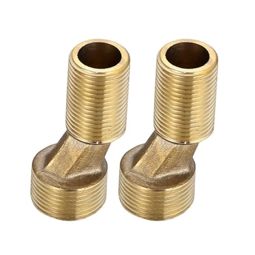 2 adaptadores de grifo de ducha, rosca exterior G1/2 hasta G3/4, distancia excéntrica de 9 6 mm, conector S de latón, adecuado para orificios de pared entre 125 mm