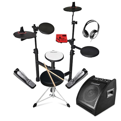 Carlsbro Club100BP1 Compact Electronic Drum Kit for Beginner with EDA30 Monitor, Stool, Sticks, Headphones, 5-Piece Starter Set, 108 Voices, Metronome option