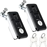 Loclink Black Compression Latch Lock 2PCS Industrial Zinc Alloy for RV Camper Electrical Enclosures, Truck Tool Boxes & Machinery, Adjustable Lever Push Nutton Boat Hatch Latches Hand Operated, 2 Pack