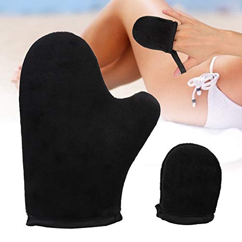 GEERYZHE Tanning Gloves Self Tanner Mitt Lotion Applicator for Beach Spa - Black (Black)