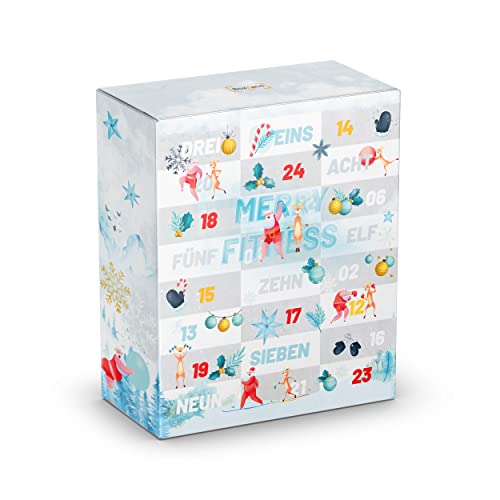BIO Adventskalender 2021 für Sportler I Bodybuilding I gesundheitsbewusste Menschen Geschenkbox I 24 proteinreiche Produkte I Muskelaufbau I Abnehmen Adventszeit I gesund durch die Adventszeit
