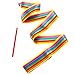 Regenbogen Band,Tanzbänder Streamer 10 Stück 2 Meter Rhythmische Gymnastik Ribbon für Kinder Künstlerisches Tanzen Baton Wirbelndes Training