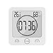 Produktbild BODECIN Digitale Badezimmer Duschuhr, große wasserdichte Wanduhr, Thermometer & Hygrometer Temperatur Feuchtemessgerät mit 4 Saugnäpfen und Halterungen, Weiß