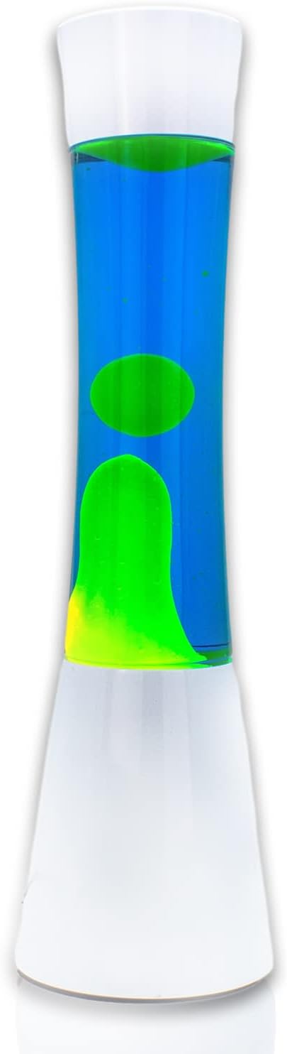 Bliss Motion Lava Lamp Blue Liquid Green Wax White Base