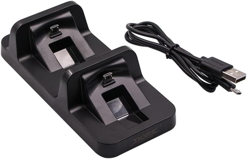 Wireless Double Charing Station Dock USB Charger for PS4 Playstation 4 Dual USB Charging Stand for PS4 Controller Joystick Gamepad (White)