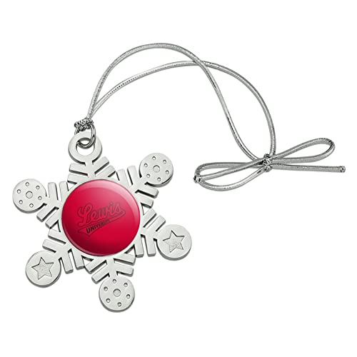 GRAPHICS & MORE Lewis University Primary Logo Metal Snowflake Christmas Tree Holiday Ornament