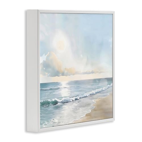 'Blue Seascape Beach'| Framed Giclee Art by Stupell Industries - Used condition - Image 3