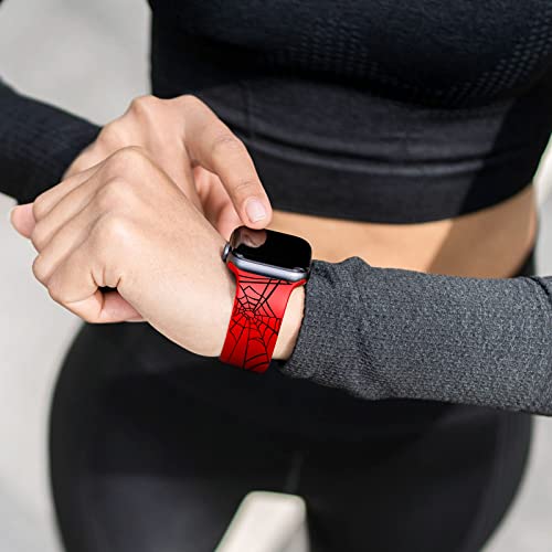 Image of ACESTAR Double Sided Band Compatible with Apple Watch Band 38mm 40mm 41mm /42mm(Series 11 10), Spider Web Cartoon Soft Silicone Replacement for iWatch Series 11 10 9 8 7 6 5 4 3 2 1 SE