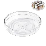 YESAH 31cm Drehbare Aufbewahrungsplatte Kunststoff,Transparenter Lazy Susan Organizer,360° Drehteller spülmaschinengeeignet,Gewürz Organizer für Küche,Kühlschrank,Vorratsschrank,Bad und Kosmetik