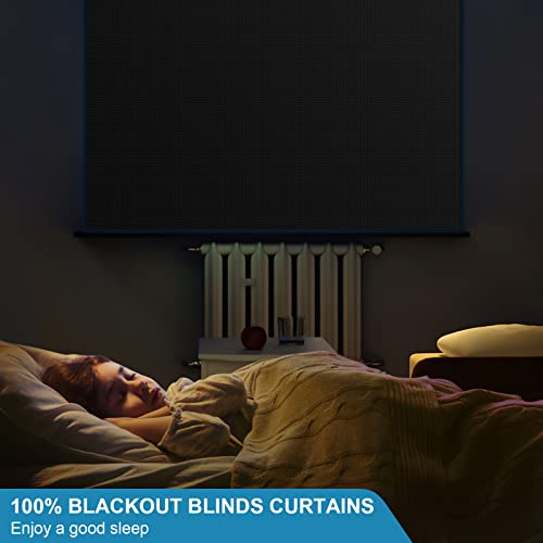 [2023 Upgraded] Blackout Blind Curtains，(118" X 57") Portable Blackout Shades With Measuring Ruler,Marking Pen,Velco,Adhesive Tapes,For Nursery Bedroom Dorm Room, No Drill, Light & Uv Block #TOP5