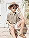 Arshiner Boys Button Down Shirt Short Sleeve Knit Shirt Summer Vintage Fashion Casual Beach Shirts for Kids 3-14 Years Khaki