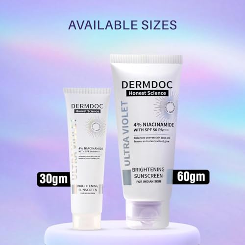DERMDOC 4% Niacinamide Ultra Violet Brightening Sunscreen (30 gm) | PA+++ | Sunblock I Sunscreen for Oily Skin I UV Protection - Image 3