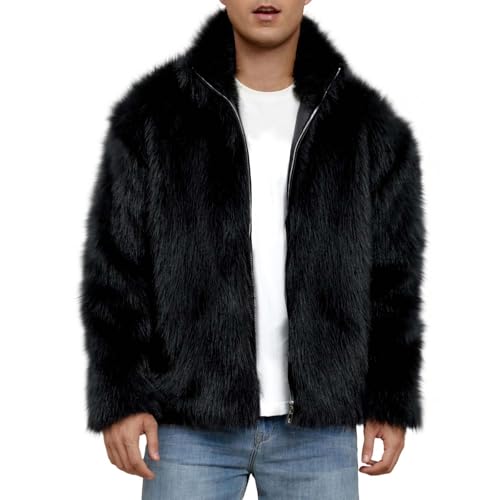Manteau hiver chaud homme contre le froid glacial veste fourrure synthétique droite
