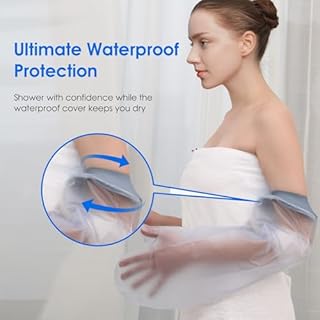 COMFYTHERA Housse de protection imperméable pour bras de douche, plaie, bain d'adulte, sac de douche pour bandage chirurgical de la main, du poignet, des doigts, du coude, réutilisable et durable