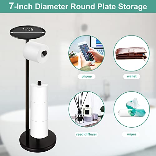Toilet Paper Holder Stand With Phone Shelf, Oil Rubbed Bronze Free Standing Toilet Paper Holder With Storage Dispenser For Tissue Rolls Jumbo Mega, Bathroom Rv, Housen Solutions #TOP2