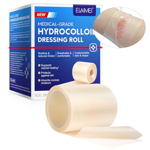 Image of Hydrocolloid Dressings Roll 2IN x 4.9FT,Hydrocolloid Dressing Pads for Wound Care, Supports Natural Healing, Ultra Absorbent, Reduces Friction, Breathable Pads