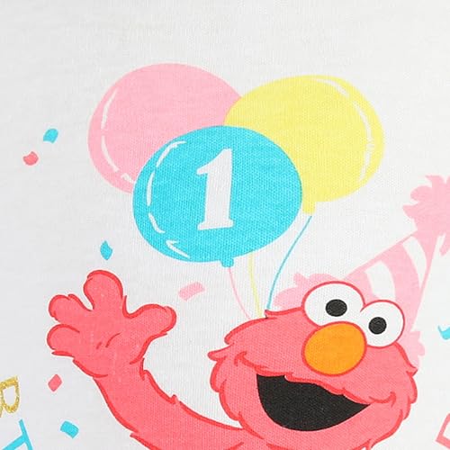 Sesame Street Elmo Birthday Baby Girls Short Sleeve Bodysuit Creeper for Infants3