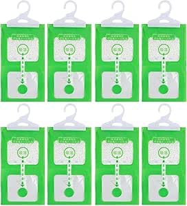 Bolsas Absorbentes de Humedad para Armario, Set 8 Pzas de 100g, Bolsas Deshumidificadores de Aire para Colgar, Anti-Moho Set de Bolsas de Desecantes, Bolsa Secante para Cocina, Baño, Auto