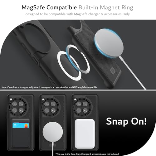 Image of TUDIA MergeGrip [Magsafe Compatible] for OnePlus 12 5G Back Cover - Military Grade Drop Tested Dual Layer Shockproof Anti-Slip Heavy Duty Protective Case- Matte Black