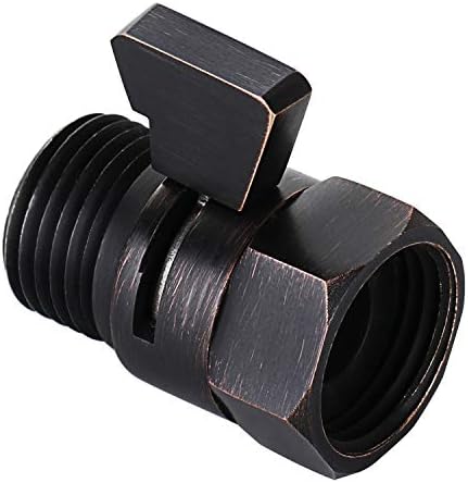 Tenfe Water Flow Control Shut Off Valve, Brass Adjustable Water Pressure Regulator for Hand Held Shower Head & Bidet Sprayer, Oil Rubbed Bronze Water Saver G1/2 Standard Connection