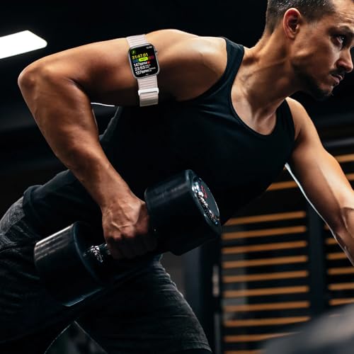 Image of Ankle /Arm Band Compatible with Apple Watch 49mm 46mm 45mm 44mm 42mm 41mm 40mm 38mm, Breathable Nylon Armband for IWatch SE Ultra Series 10 9 8 7 6 5 4 3 2 1, Stretchy Ankle Strap for Women Men