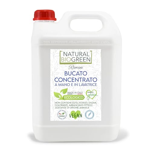 Naturalbiogreen Ecological Laundry Detergent, Washing Machine and Hand Without Fragrance, Hypoallergenic 5 Litres